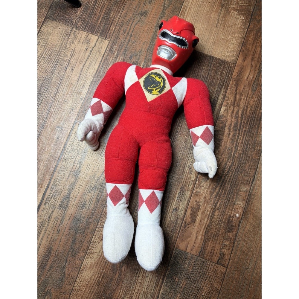 Vintage 1993 Saban Red Mighty Morphin Power Rangers Plush Plastic Head 19"